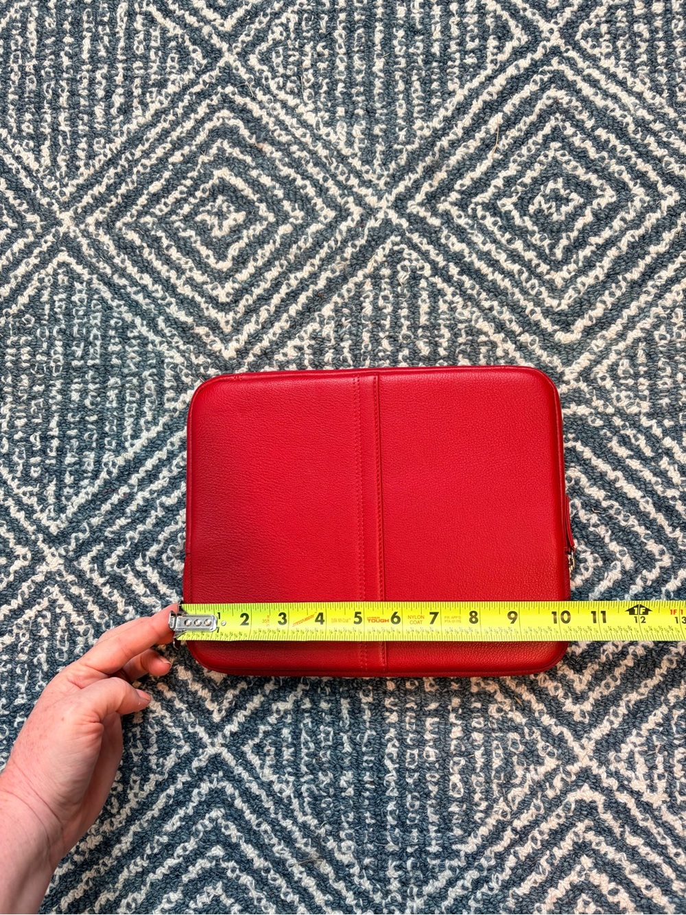 Compact Red Tablet Sleeve Case with Zip Closure